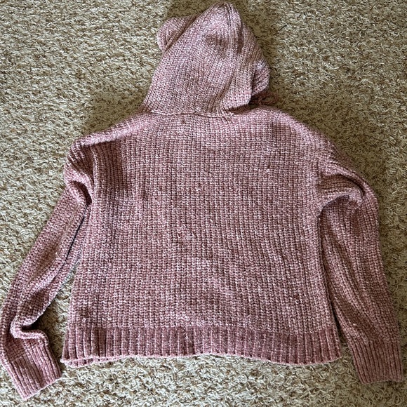 SO Women's Pink Knit Hooded Sweater - Picture 2 of 5